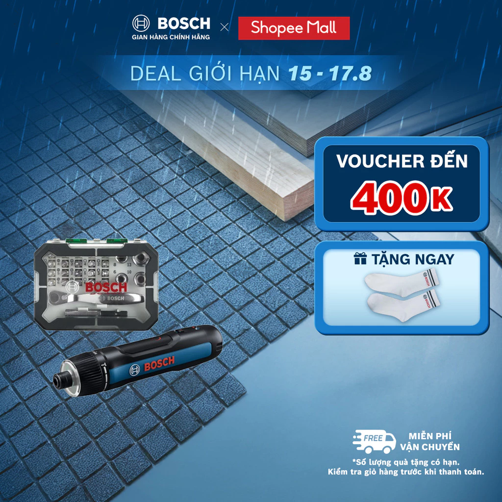 Máy vặn vít pin Bosch Go 3 + Bộ vặn vít Bosch 26 món