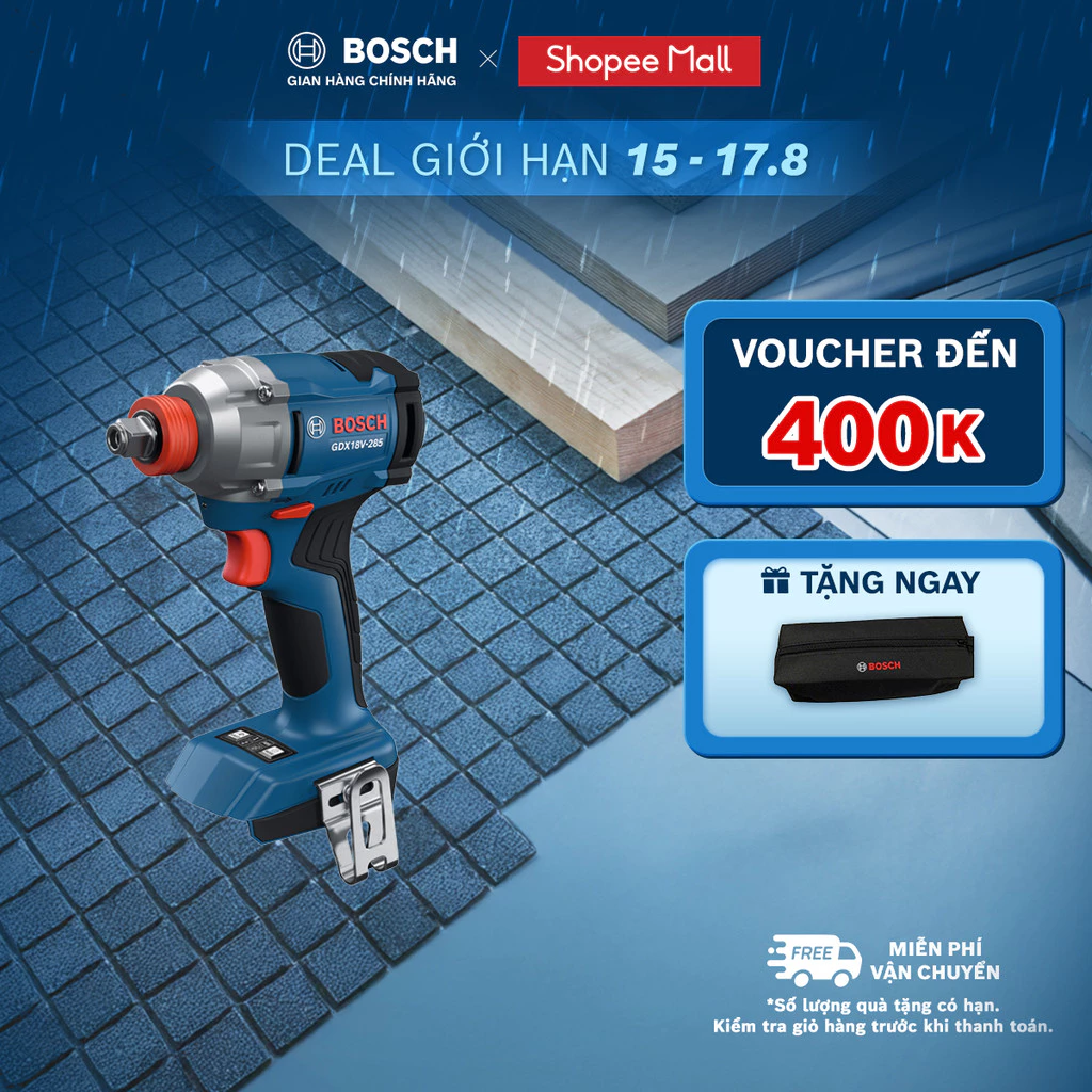 Máy bắt ốc vít dùng pin Bosch GDX 18V-285 (SOLO)