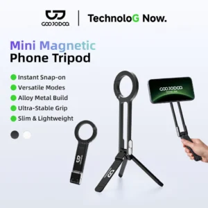Giá đỡ điện thoại từ tính bằng hợp kim nhôm GOOJODOQ, kẹp di động, có thể gập lại theo bốn chế độ