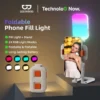 Giá đỡ điện thoại kiêm đèn selfie Goojodoq với 24 chế độ,đèn LED RGB đa chức năng,kèm kẹp điện thoại