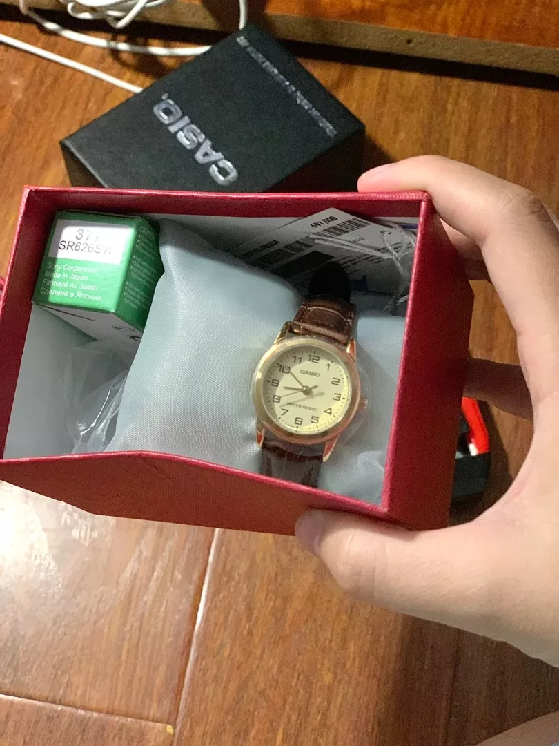 Đồng hồ nữ dây da Casio chính hãng Anh Khuê LTP-V001GL-9BUDF