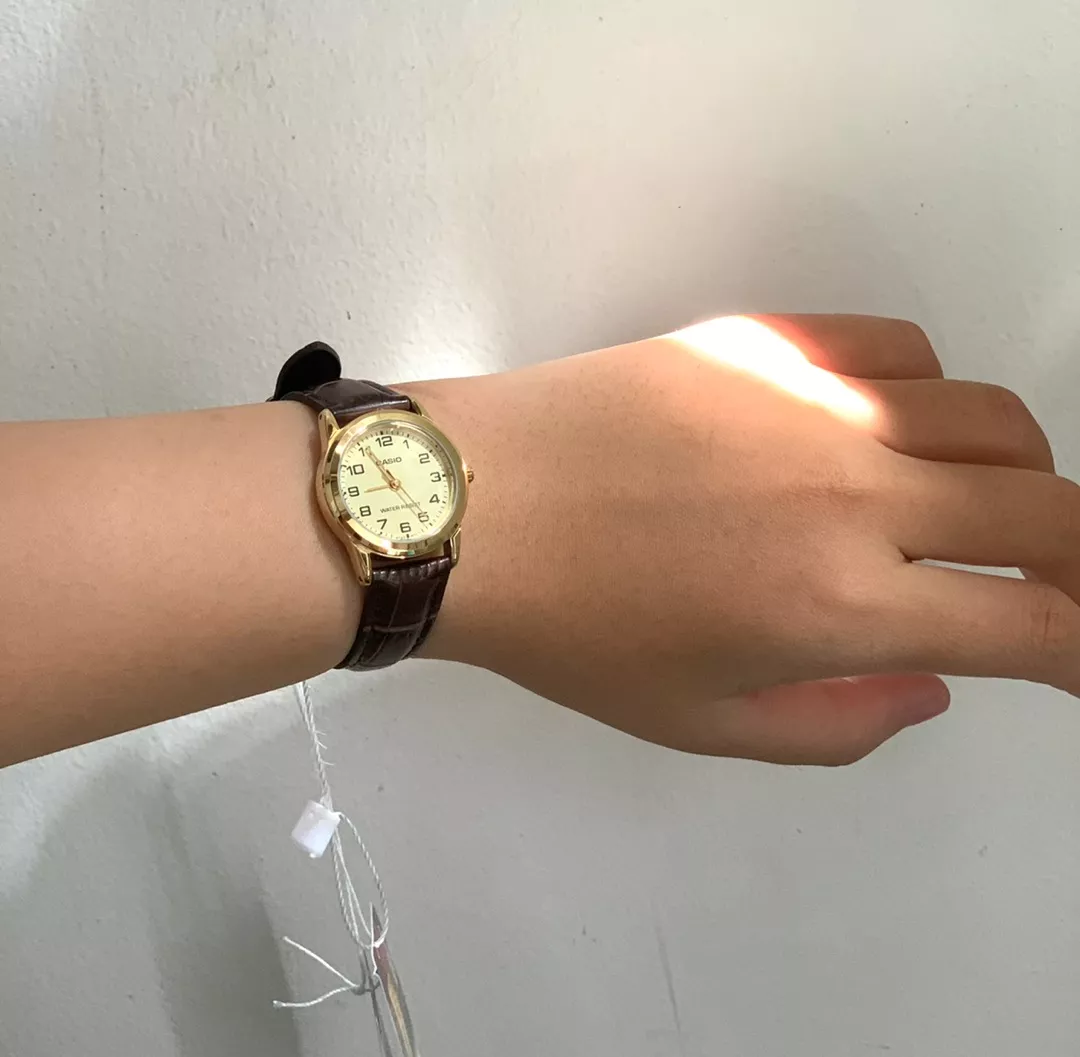 Đồng hồ nữ dây da Casio chính hãng Anh Khuê LTP-V001GL-9BUDF