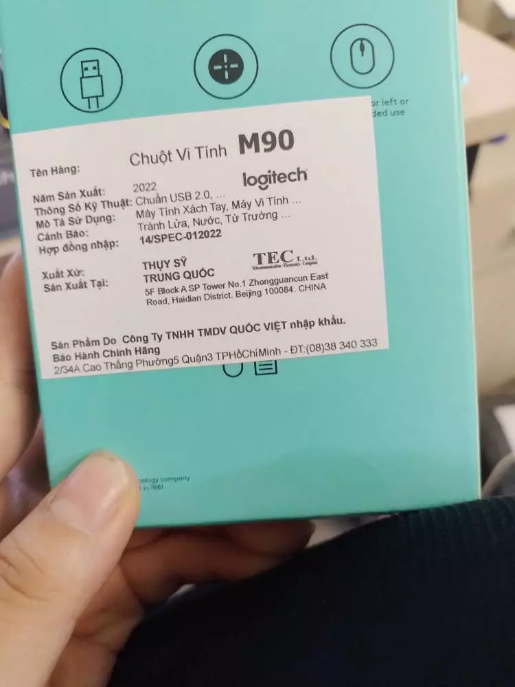 Chuột có dây Logitech M90 - Siêu bền, siêu tiết kiệm, nhỏ gọn, thiết kế ôm tay
