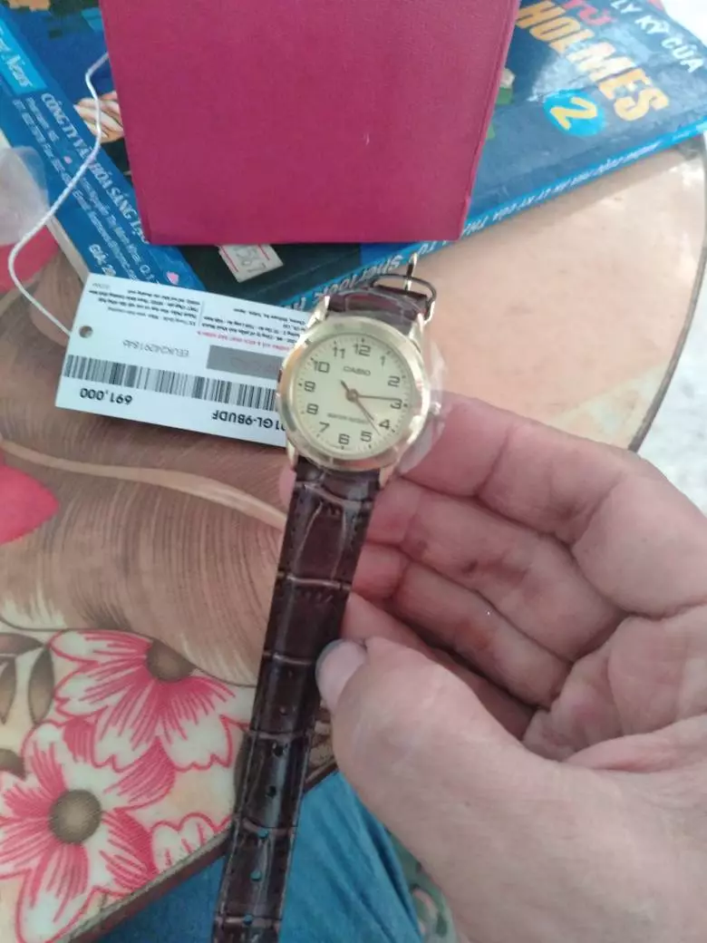 Đồng hồ nữ dây da Casio chính hãng Anh Khuê LTP-V001GL-9BUDF