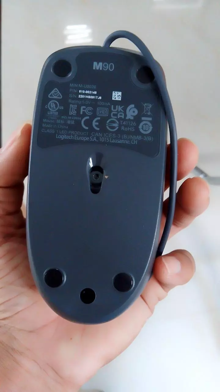 Chuột có dây Logitech M90 - Siêu bền, siêu tiết kiệm, nhỏ gọn, thiết kế ôm tay