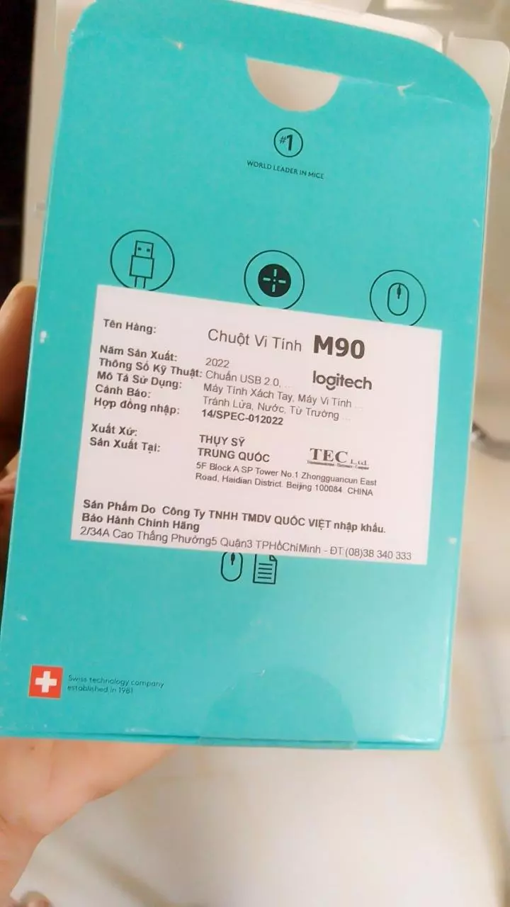 Chuột có dây Logitech M90 - Siêu bền, siêu tiết kiệm, nhỏ gọn, thiết kế ôm tay