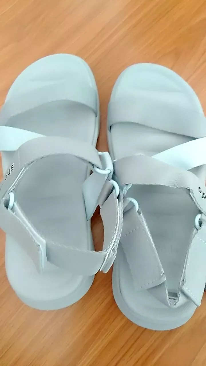 Giày Sandals Nam Nữ Shondo F6 Sport Đế Xám Phối Quai Xanh Da Trời F6S2030