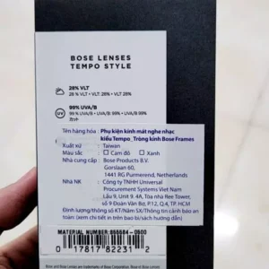 Tròng kính Bose Lenses Tempo [CHÍNH HÃNG] Chống Vỡ - Chống Trầy | Chống Tia UV lên đến 99%
