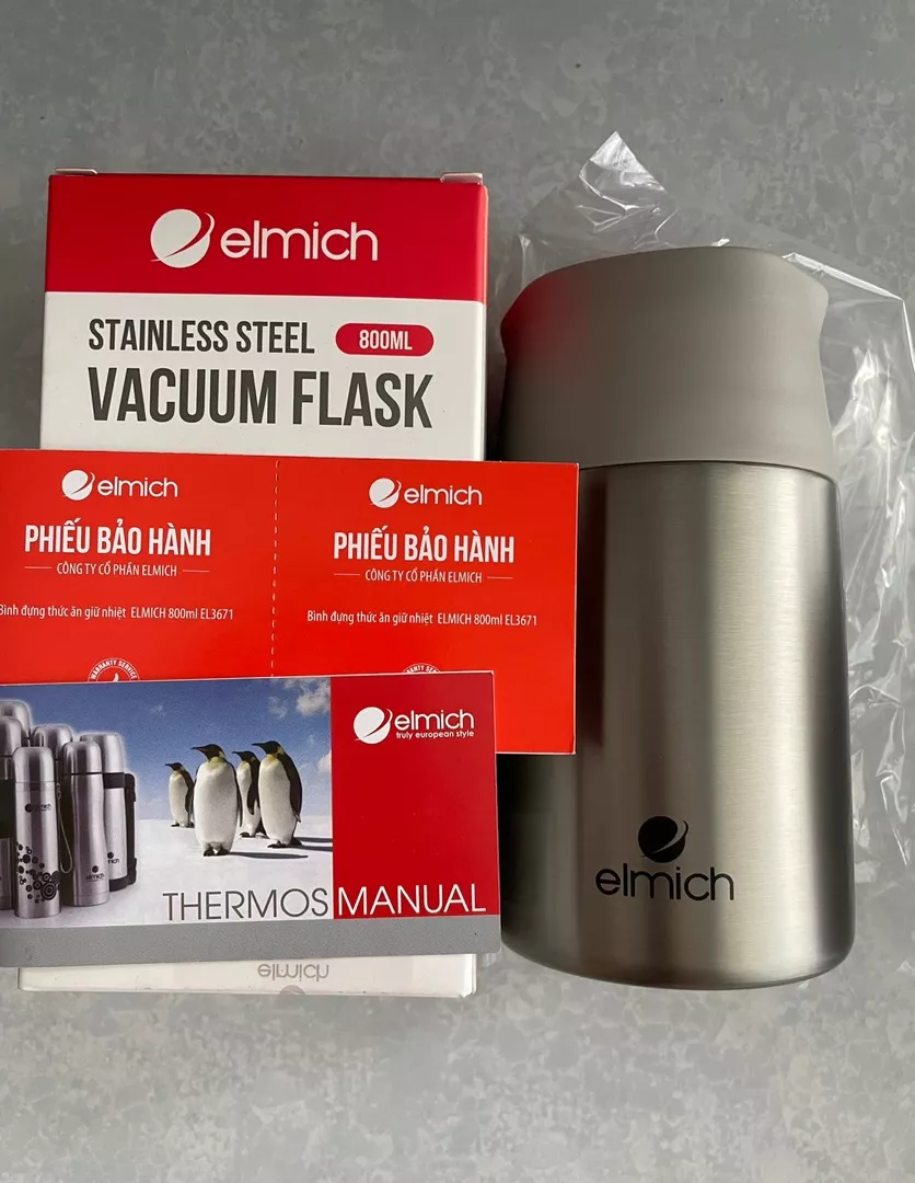 Bình đựng thức ăn giữ nhiệt inox 304 Elmich EL8336 dung tích 800ml ( Phiên bản nâng cấp bình 3671)