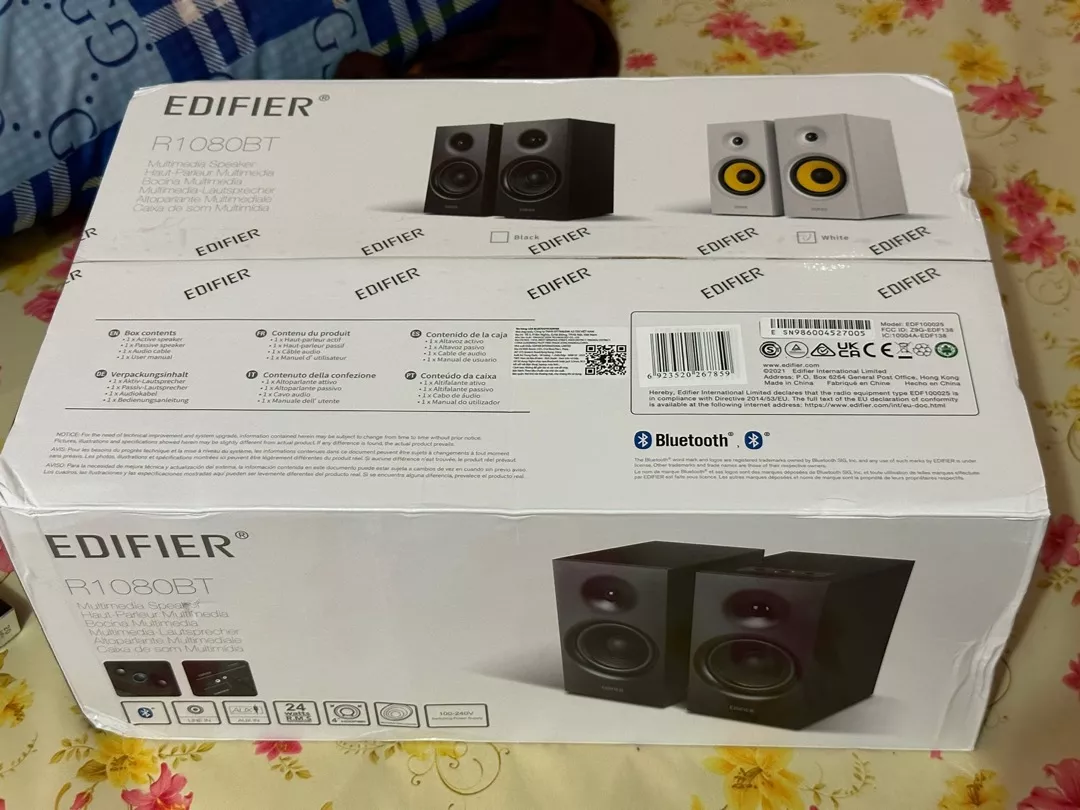 Loa Bookshelf Bluetooth Để Bàn EDIFIER R1080BT - Công Suất 24W - Âm Thanh Cân Bằng - Cổng Kết Nối AUX -15 Tháng Bảo Hành