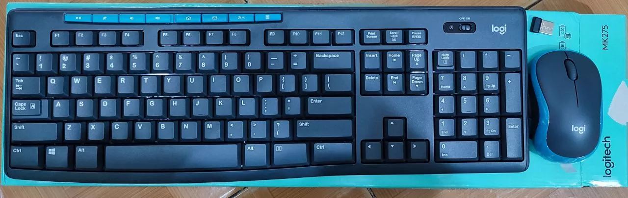 Combo chuột phím không dây Logitech MK275 - Phím media & viền chuột nổi bật, 1 đầu USB
