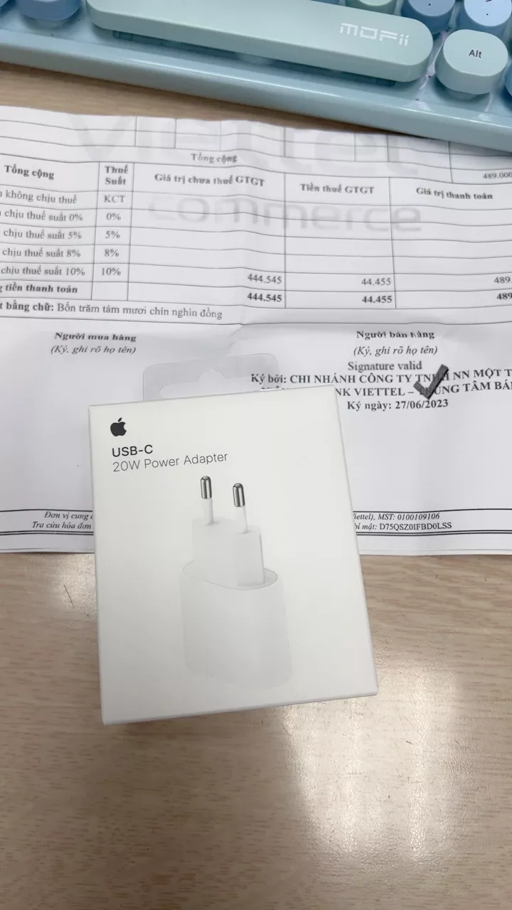Phụ kiện Apple 20W USB-C Power Adapter chính hãng ZA/A