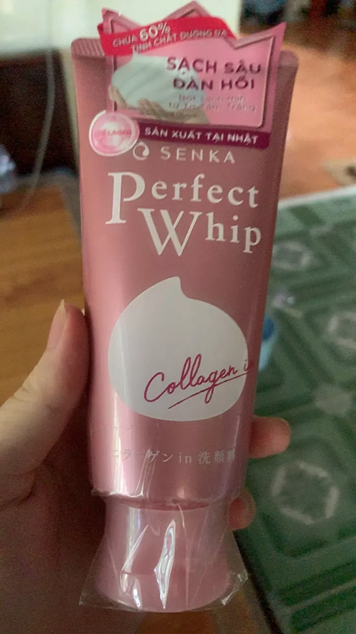 Sữa rửa mặt Collagen Senka Perfect Whip Collagen In 120G ngăn ngừa lão hóa giảm nếp nhăn