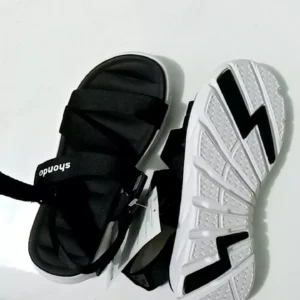Giày Sandals SHONDO F6 Sport Thời Trang Êm Ái Năng Động Màu Đen Trắng F6S003
