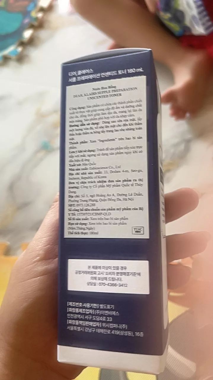 Nước Hoa Hồng Không Mùi Dear Klairs Supple Preparation Unscented 180ml