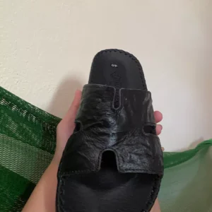 Dép da nam quai ngang chữ h đế doctor cao cấp MABLACKA - M27