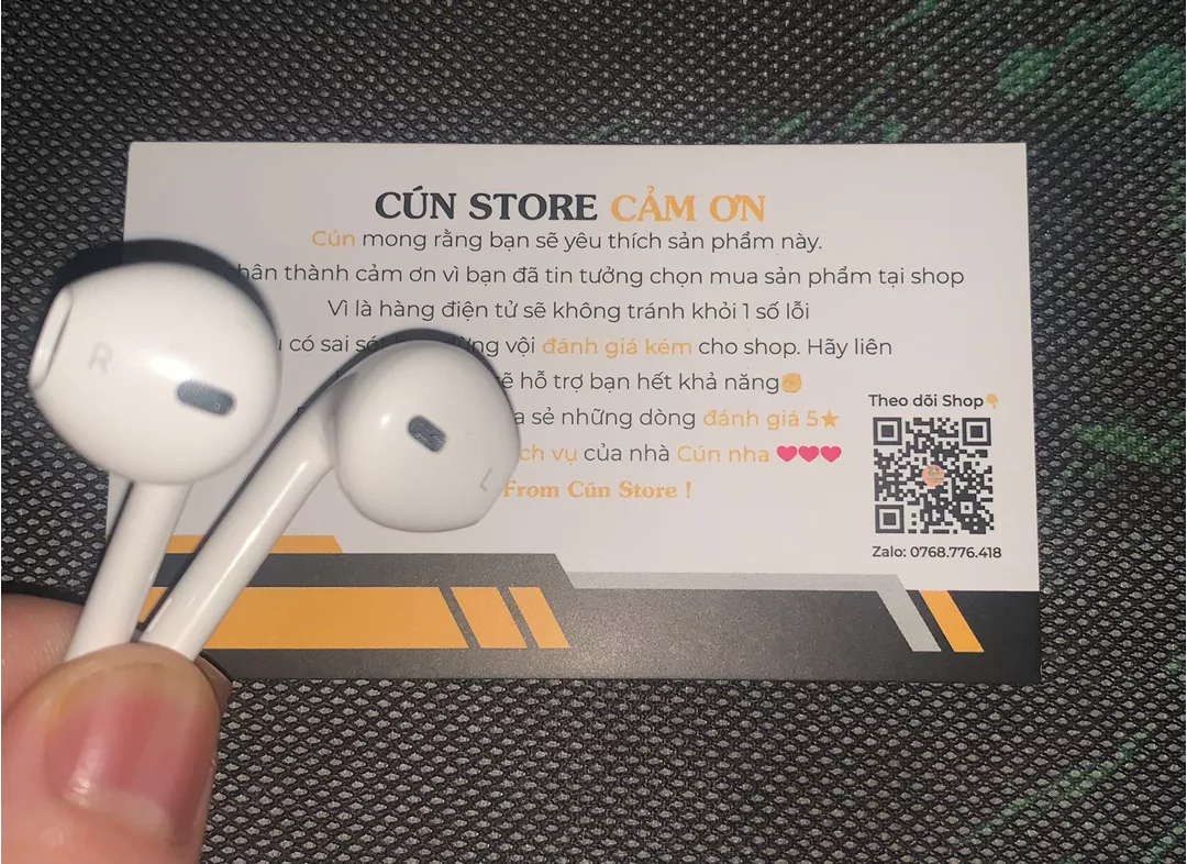 Tai nghe có dây Jack dẹt zin bóc máy, không cần bluetooth chính hãng | Bảo hành 12 tháng