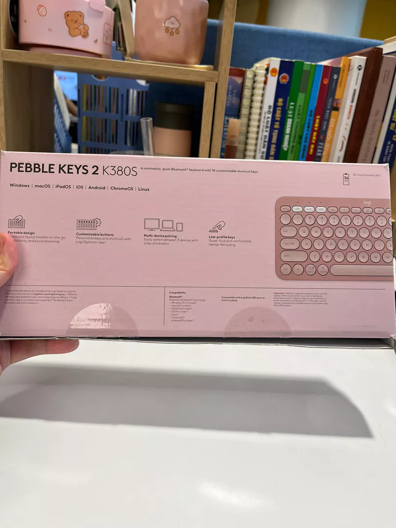 Bàn phím không dây Bluetooth Logitech Pebble K380 | K380s - giảm ồn, gọn nhẹ, đa thiết bị, Mac/ PC
