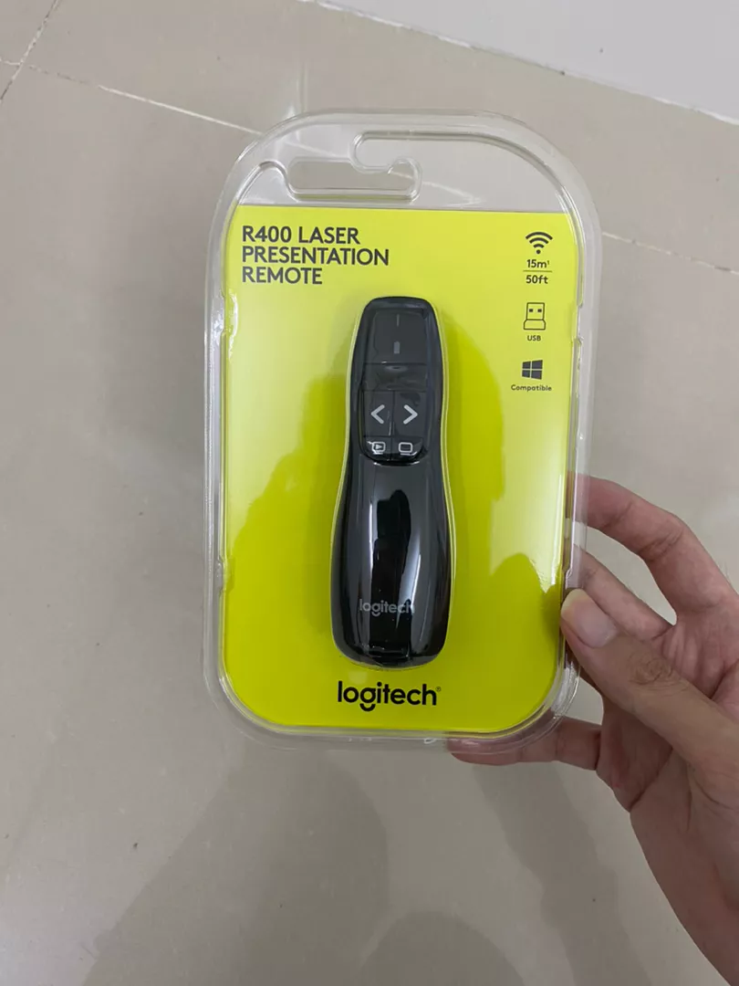 Bút trình chiếu từ xa Logitech R400 - Không dây USB 15m, nút bấm tiện lợi