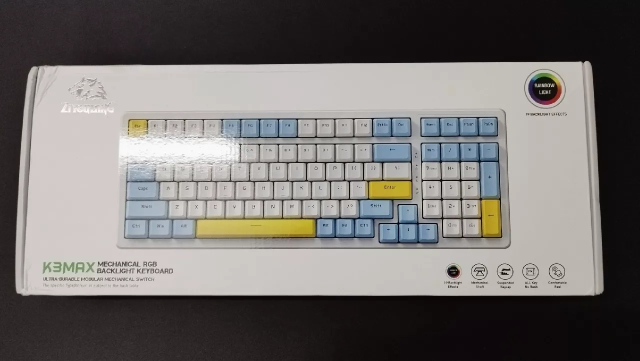 Bàn Phím Cơ Gaming K3 Max Led 20 Chế Độ Trục Cơ Red Switch Có Hotswap Lót Foam Cách Âm 2 Lớp