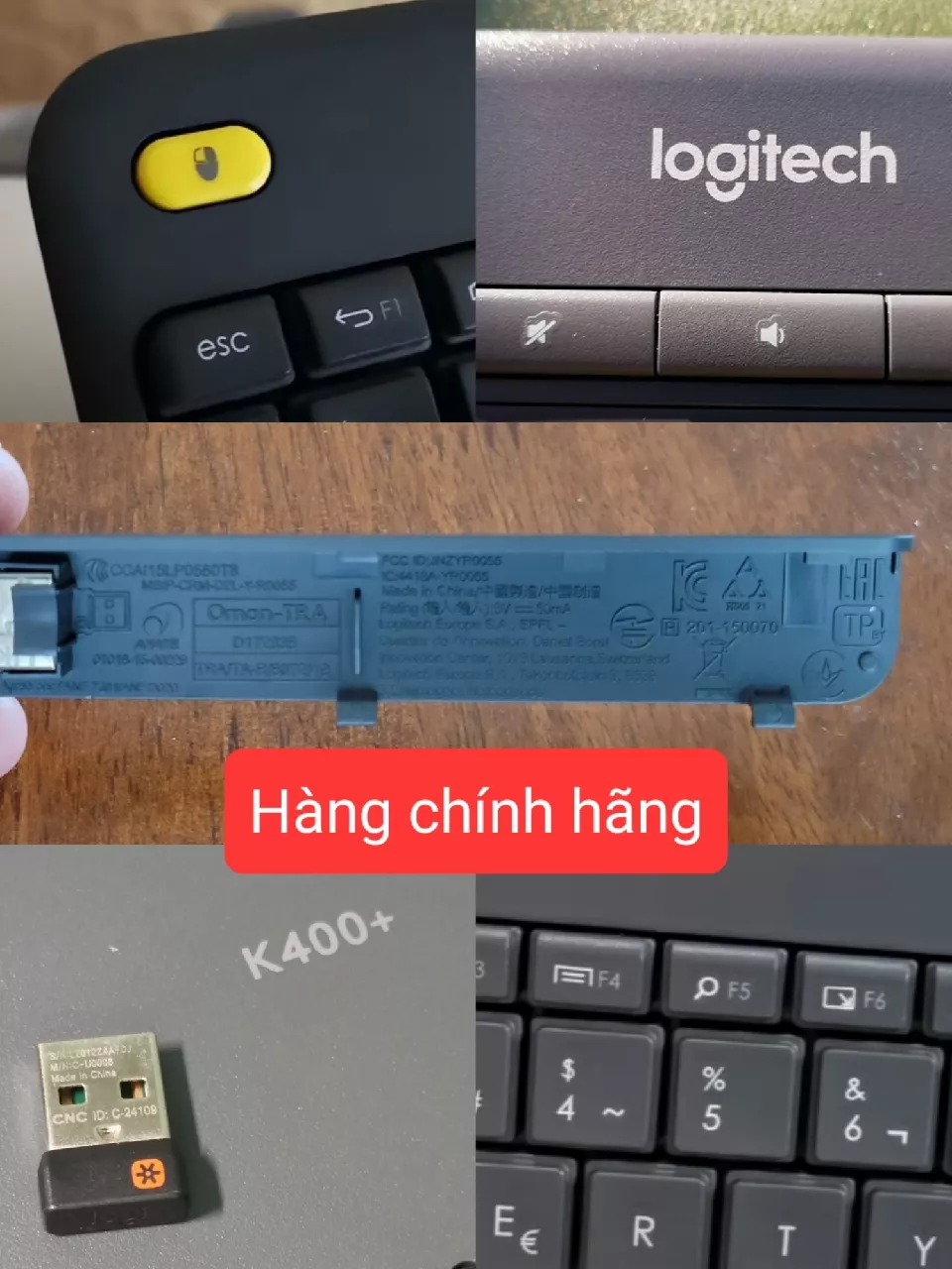 Bàn phím không dây Logitech K400 Plus, có touchpad để kết nối PC - TV, Laptop
