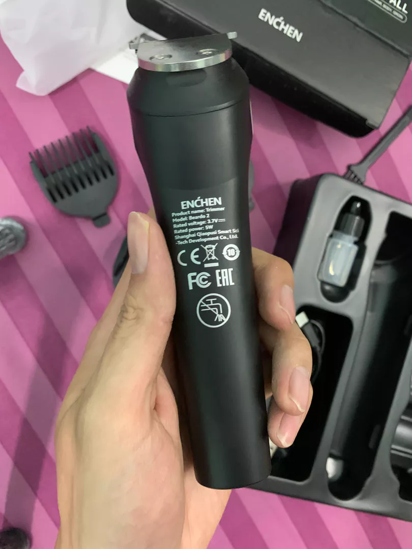 Tông đơ cắt tóc Enchen Beardo 2 tốc độ cao, lưỡi thép không gỉ, tặng 4 cử tạo kiểu - BH 12 tháng