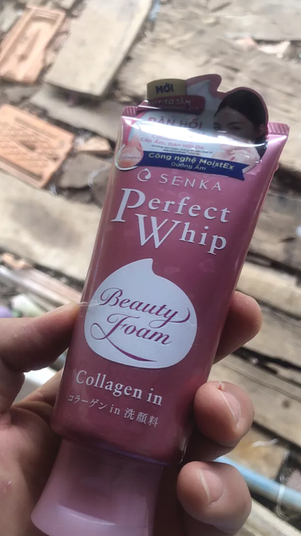 Sữa rửa mặt Collagen Senka Perfect Whip Collagen In 120G ngăn ngừa lão hóa giảm nếp nhăn