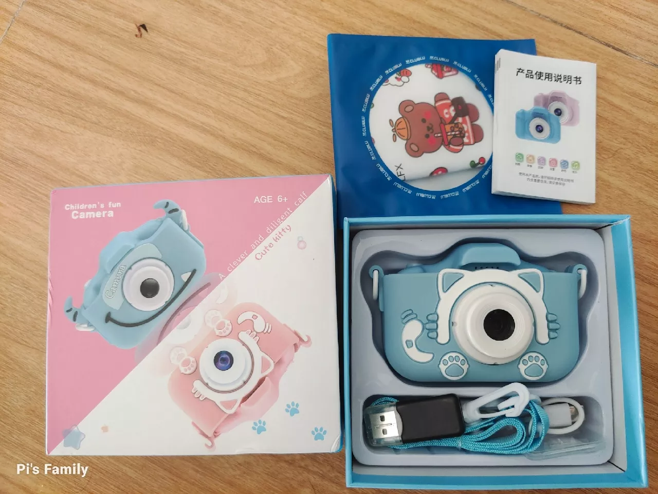 -CLUBLU- Máy Ảnh Kỹ Thuật Số Mini Mèo Camera-007 Cute Có Thể Sạc Lại Chống Sốc Cao Cấp Cho Bé