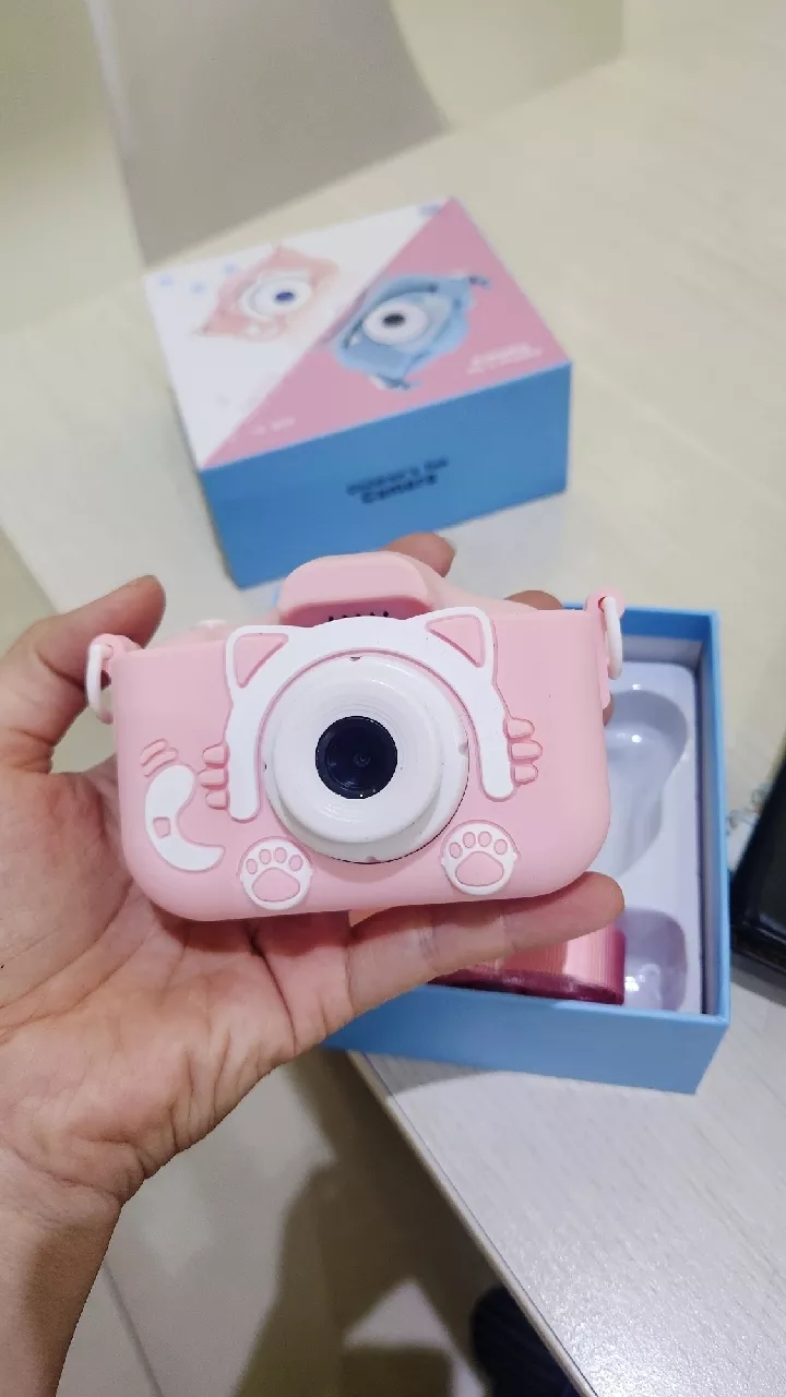 -CLUBLU- Máy Ảnh Kỹ Thuật Số Mini Mèo Camera-007 Cute Có Thể Sạc Lại Chống Sốc Cao Cấp Cho Bé