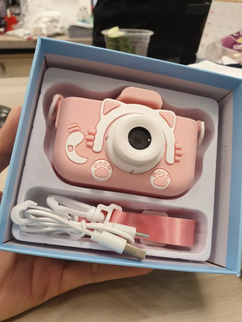 -CLUBLU- Máy Ảnh Kỹ Thuật Số Mini Mèo Camera-007 Cute Có Thể Sạc Lại Chống Sốc Cao Cấp Cho Bé