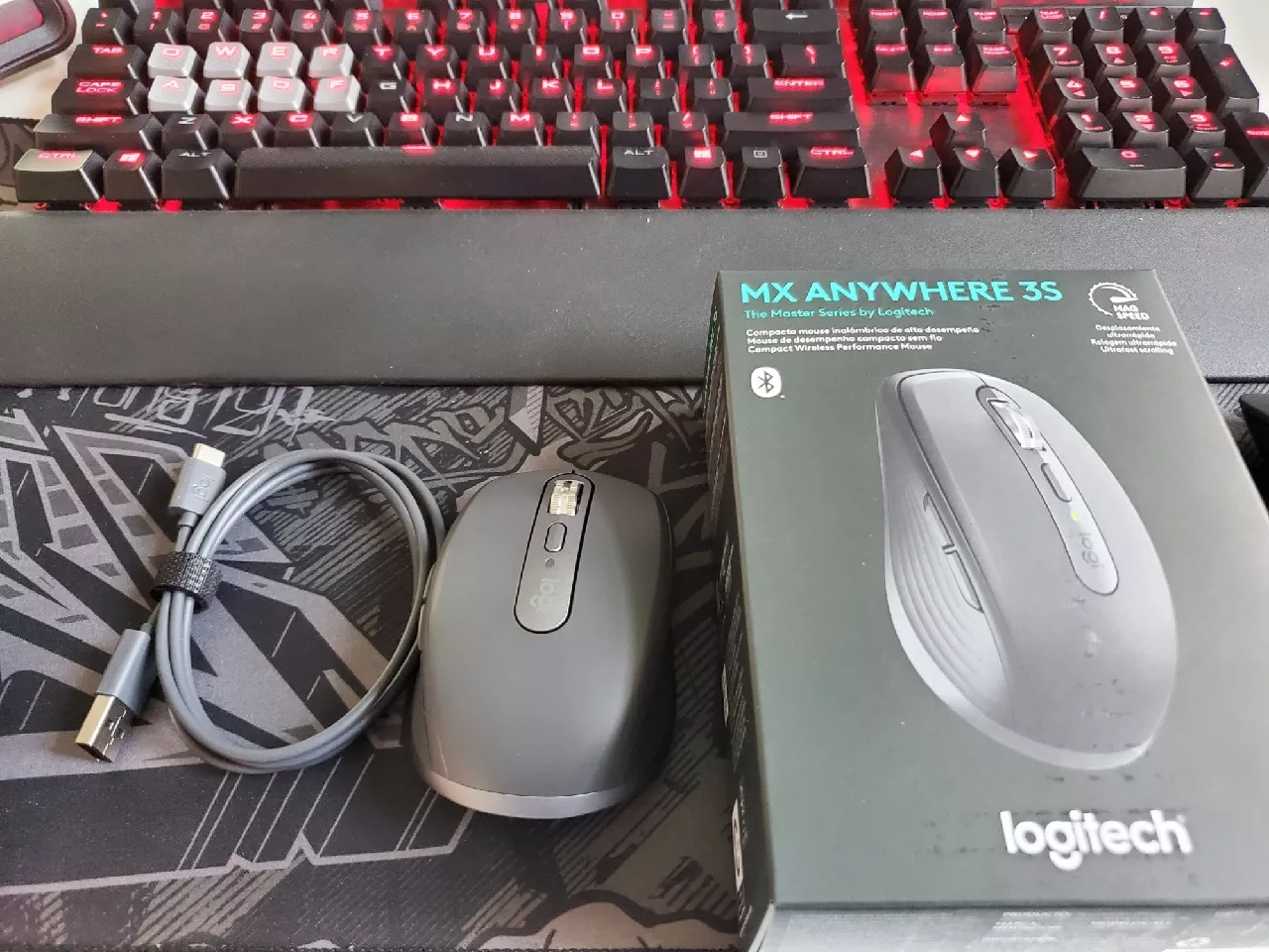 Chuột không dây Logitech MX Anywhere 3S Quiet Clicks - Cuộn nhanh, 8000DPI, Sạc USB C, Bluetooth