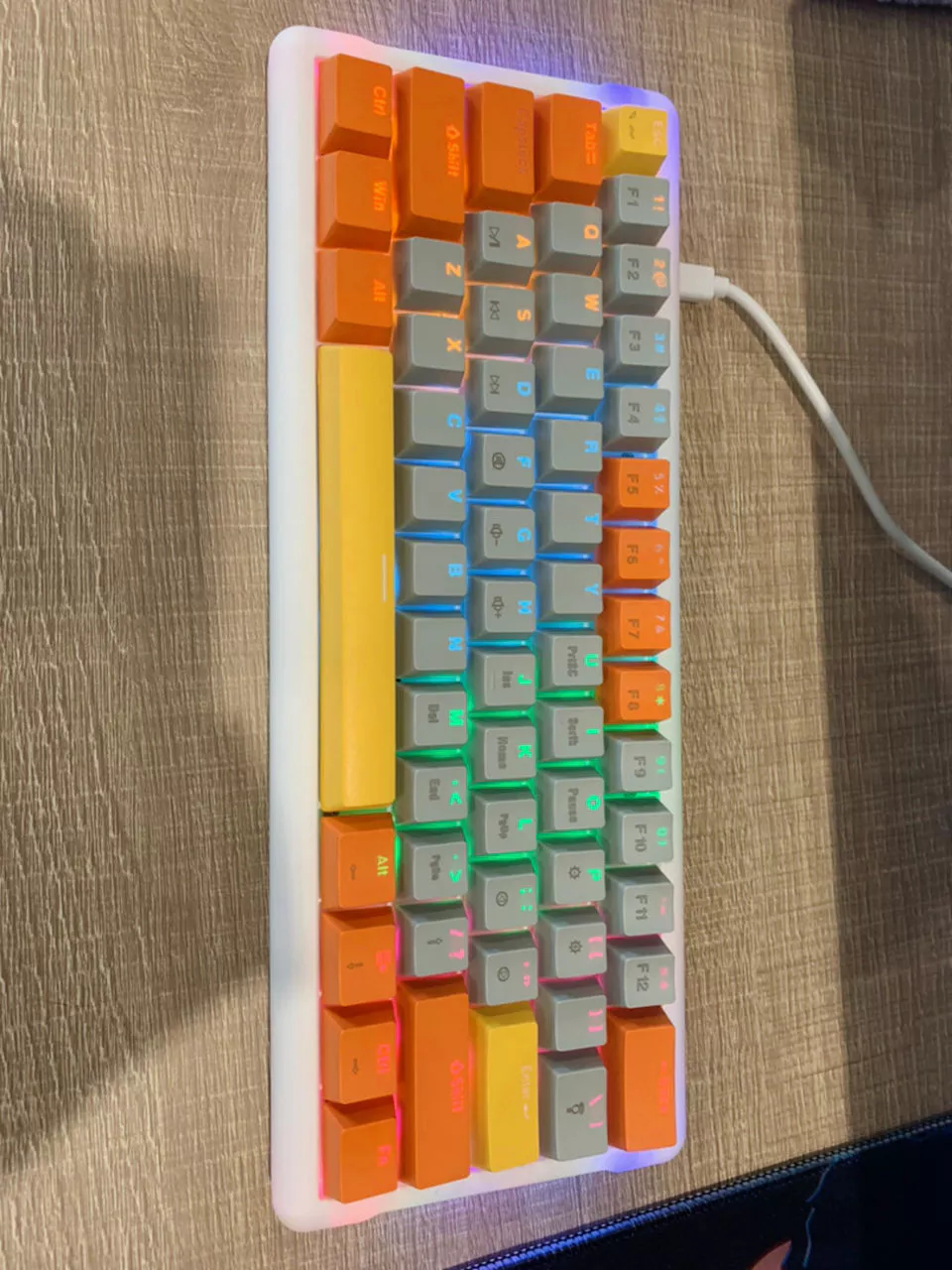 Bàn phím cơ ATAS K610 Layout 61% - Red switch - LED Rainbow - Có Hot swaps