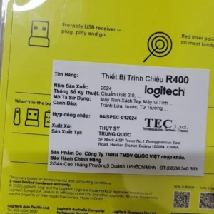 Bút trình chiếu từ xa Logitech R400 - Không dây USB 15m, nút bấm tiện lợi