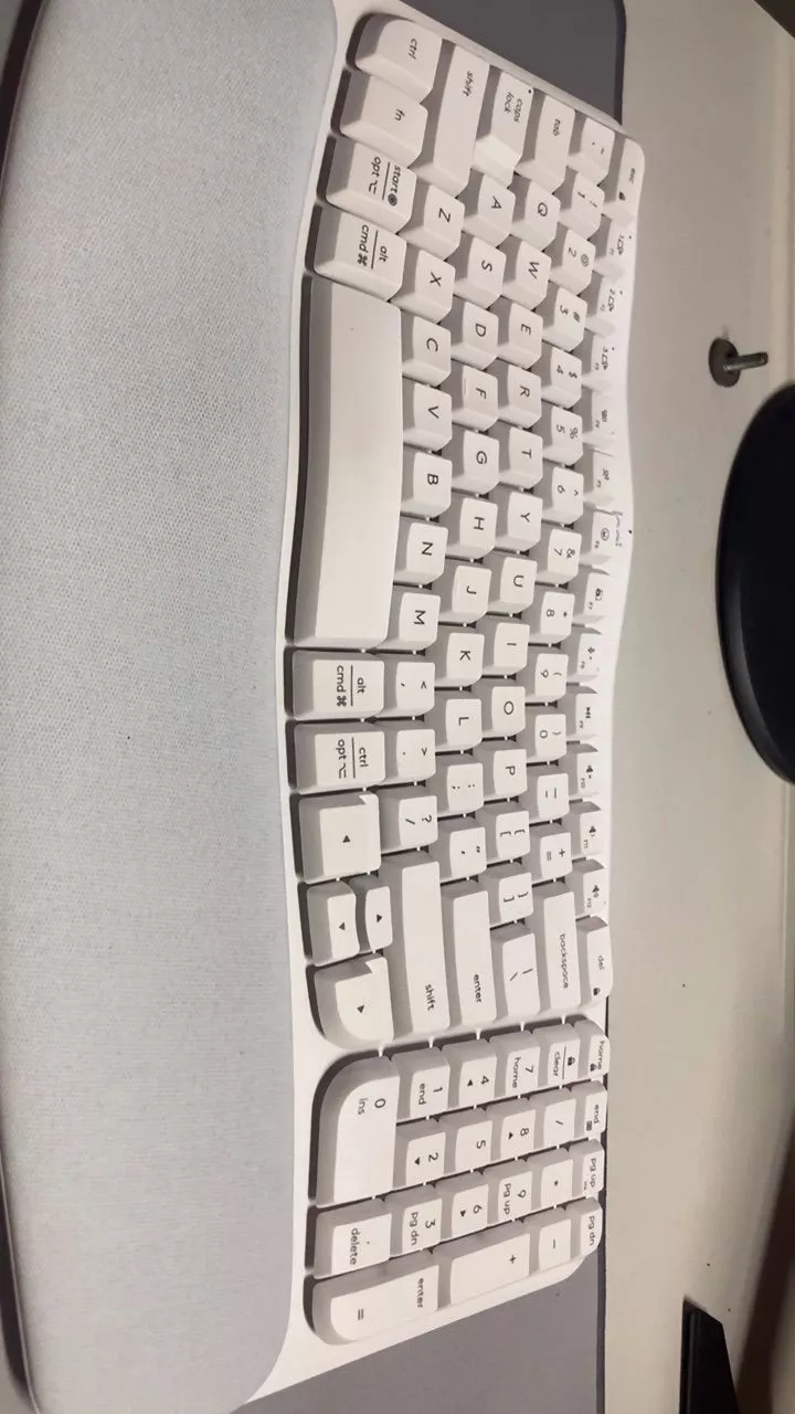 Bàn phím không dây công thái học Logitech Wave Keys - Kết nối Bluetooth, Gác tay, Windows, MacOs