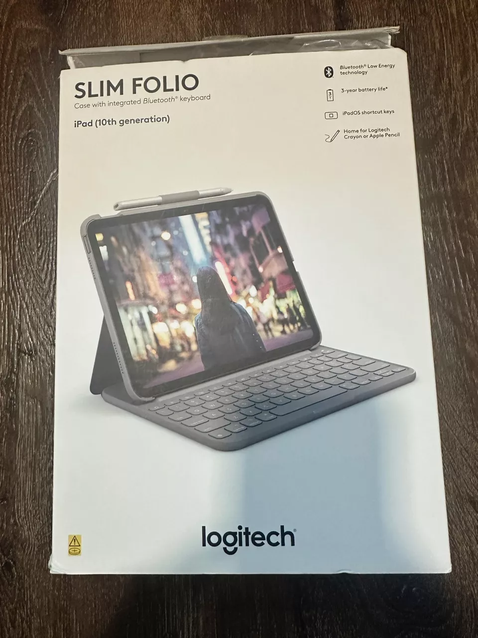 Bao da kèm phím Logitech Slim Folio cho iPad Gen 10 (10.9 inch) & Bút cảm ứng Logitech Crayon