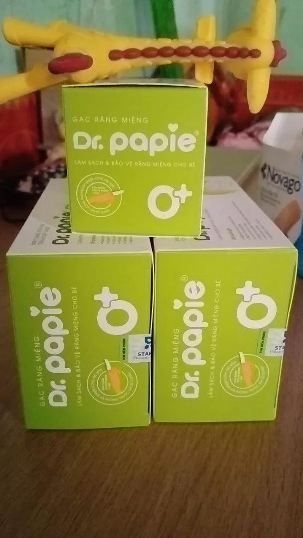 Hộp gạc rơ lưỡi/ răng miệng Dr Papie 30pcs 0+/1+