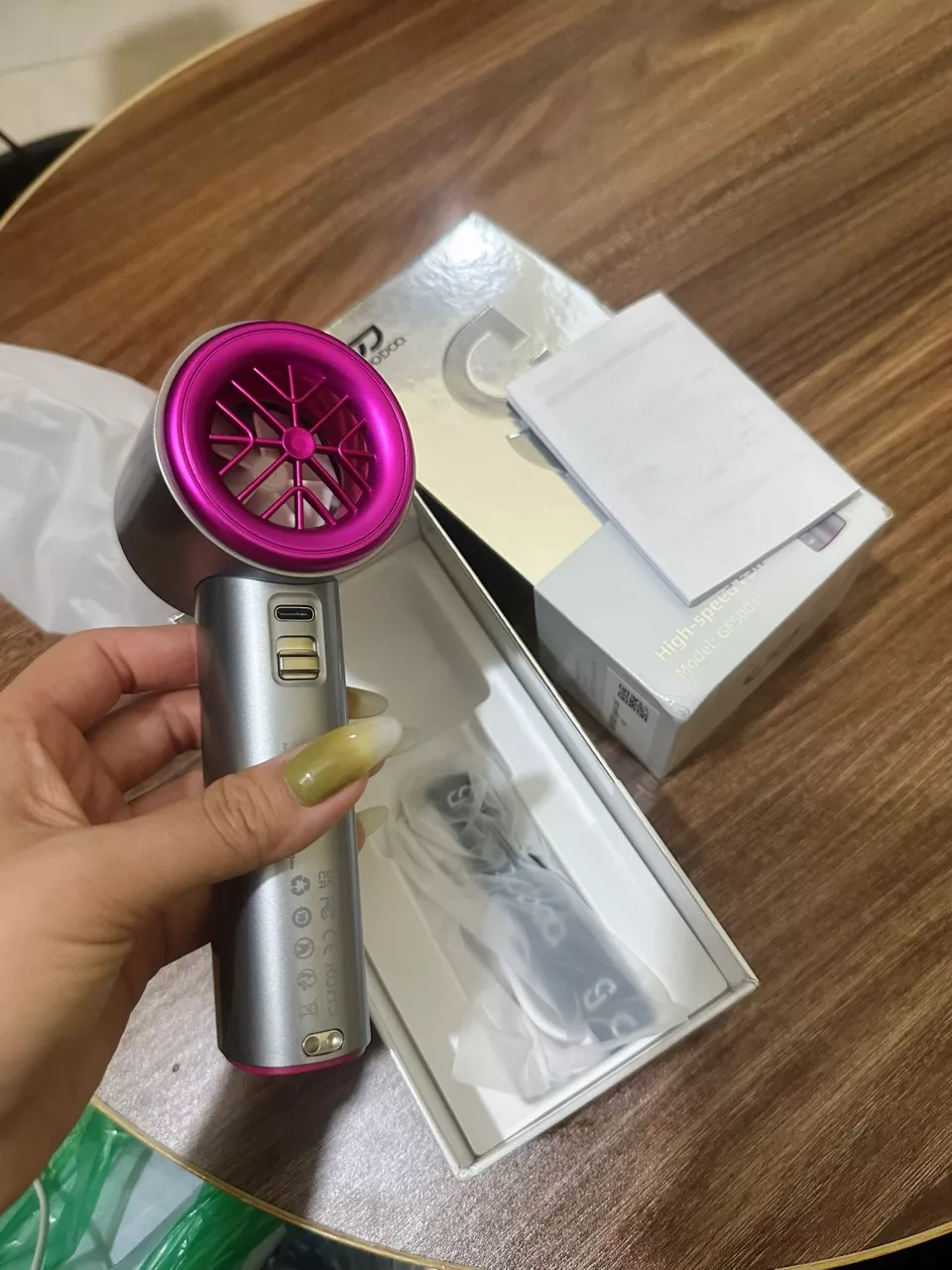 【Tặng quà/Bảo hành nửa năm】GOOJODOQ Quạt Turbo Jet 3600 mAh có thể sạc lại, cầm tay, di động, gió mạnh, tốc độ cao 100 vòng/phút