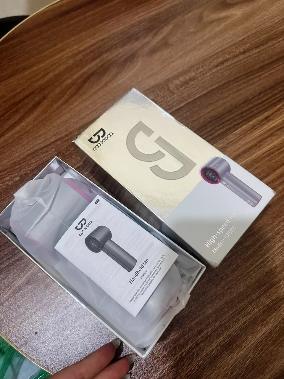 【Tặng quà/Bảo hành nửa năm】GOOJODOQ Quạt Turbo Jet 3600 mAh có thể sạc lại, cầm tay, di động, gió mạnh, tốc độ cao 100 vòng/phút