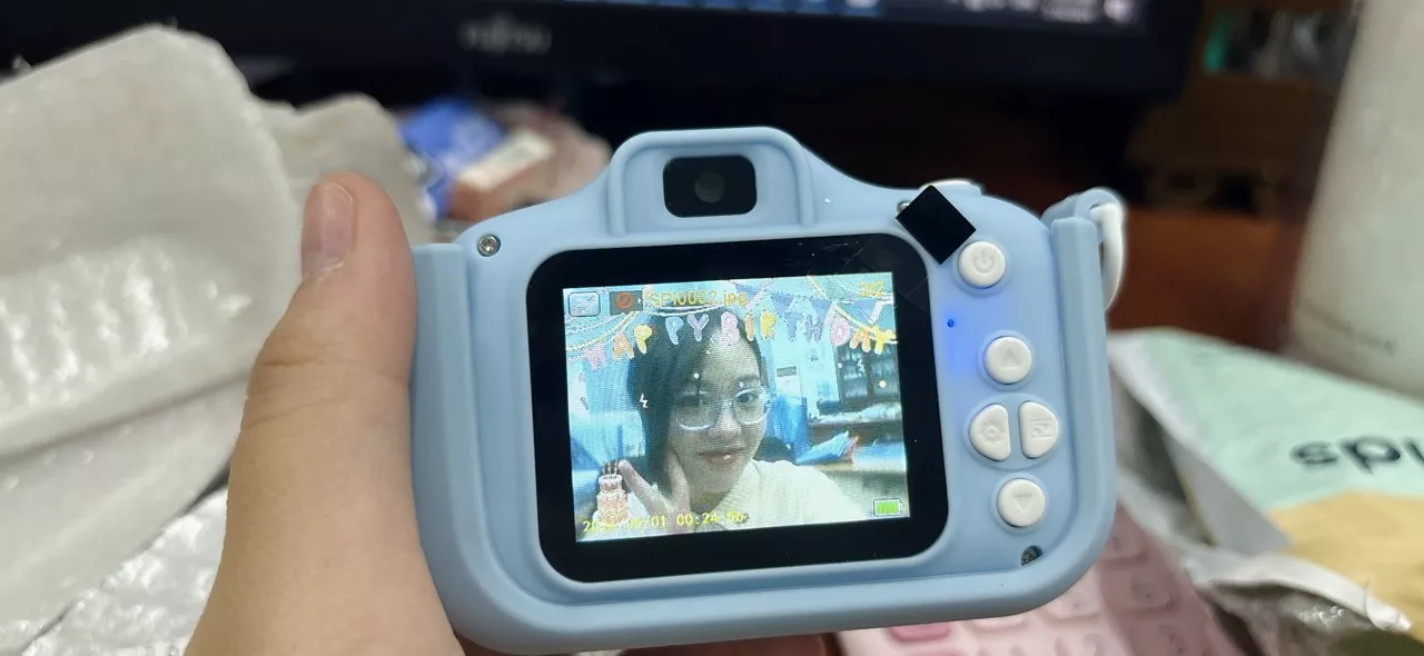 -CLUBLU- Máy Ảnh Kỹ Thuật Số Mini Mèo Camera-007 Cute Có Thể Sạc Lại Chống Sốc Cao Cấp Cho Bé