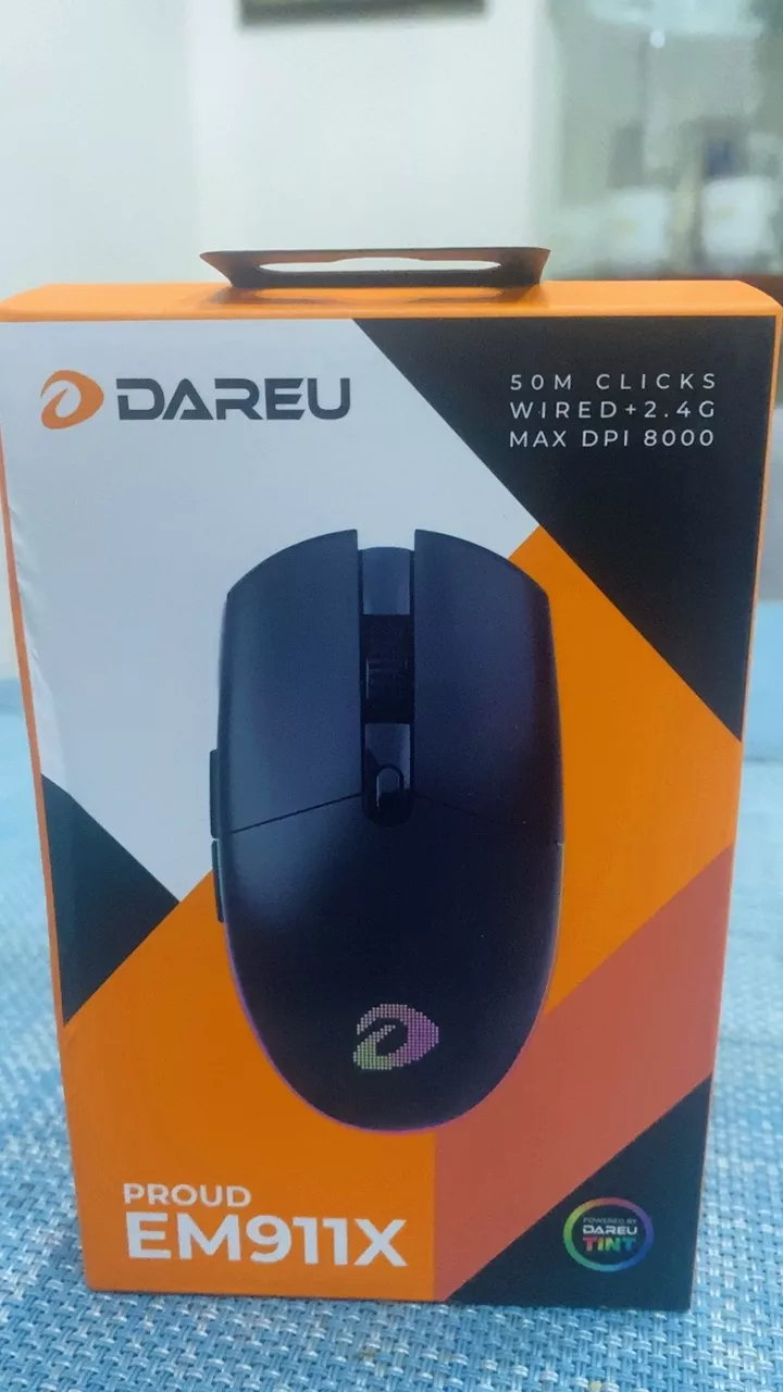 Chuột DareU Gaming Không dây EM911T RGB Led RGB Wired+2.4G+BT BH 24 tháng