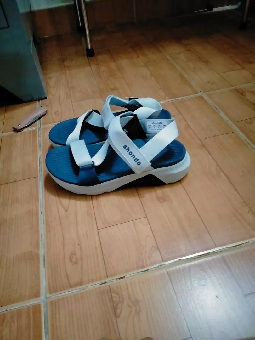 Giày Sandal Nam Nữ Shondo F7R Quai Chéo Thể Thao Đi Học Đi Chơi Xám Rêu Xanh Dương F7R2435