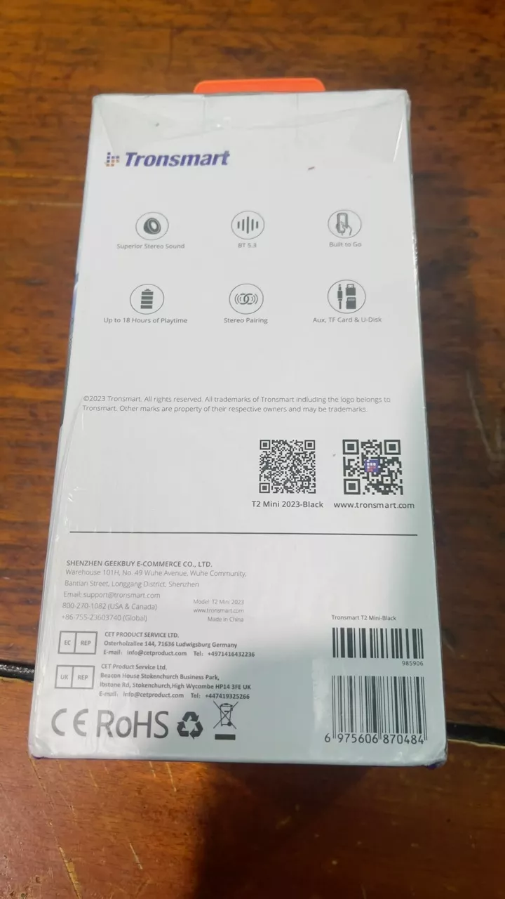 Loa Bluetooth Tronsmart T2 MINI | Công Suất 10W | Chơi Nhạc Đến 18h | Kháng Nước IPX7 | Bluetooth 5.3 | BH 12 Tháng