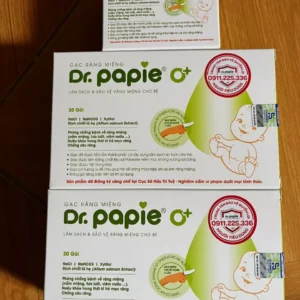 Hộp gạc rơ lưỡi/ răng miệng Dr Papie 30pcs 0+/1+