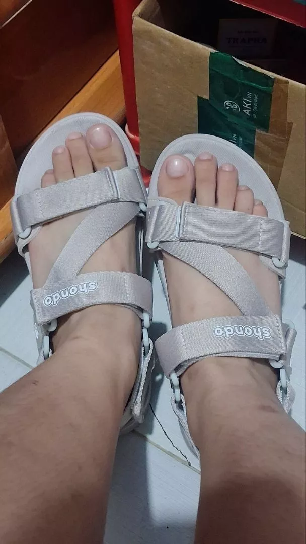 Giày Sandal Nam Nữ Shondo F8 Ver.2 Thời Trang Êm Ái Màu Nâu F8M9595
