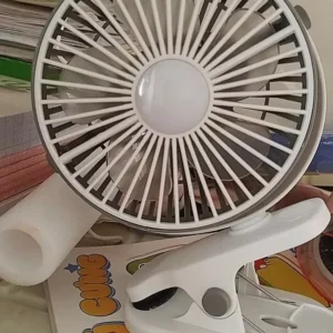 ( Loại 1) Quạt tích điện kẹp bàn mini để bàn 5 mức độ có đèn led pin 5000 MHA Và 10000 MHA cao cấp