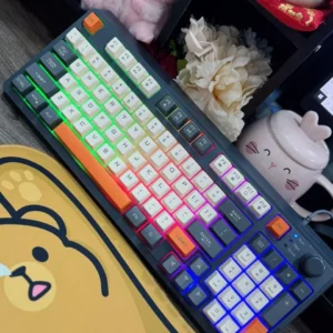 Bàn phím giả cơ Gaming Xunfox K82 Có núm xoay - Led Rainbow - Keycap BPT - Phím cực êm không có tiếng