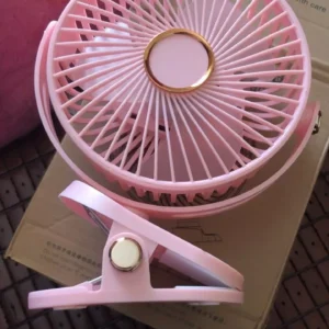 ( Loại 1) Quạt tích điện kẹp bàn mini để bàn 5 mức độ có đèn led pin 5000 MHA Và 10000 MHA cao cấp
