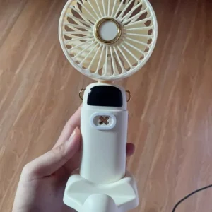 Quạt Cầm Tay Mini PTLUXURY Tích Điện ,Pin Sạc 10.000mAh,5 Tốc Độ Gió Có Dây Đeo Cổ,Đèn LED Hiển Thị Mẫu Mới