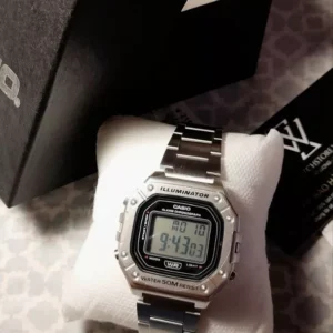 Đồng Hồ Điện Tử Unisex Series W-218 Trẻ Trung Năng Động Mặt Kính Nhựa Vuông 43.2mm Chống Nước Chính Hãng Casio