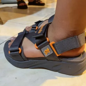Giày Sandal Nam Nữ Shondo F8 Ver.2 Thời Trang Êm Ái Màu Xám Đậm F8M2222